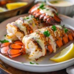 Broiled Lobster Tails With Garlic Cream Sauce