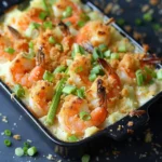 Buffalo Shrimp and Ranch Potato Gratin With Celery Crunch