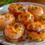 Cheddar Shrimp Biscuit Bomb Muffin Melts