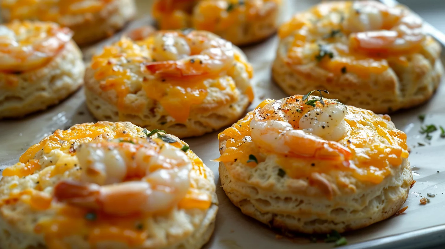 Cheddar Shrimp Biscuit Bomb Muffin Melts