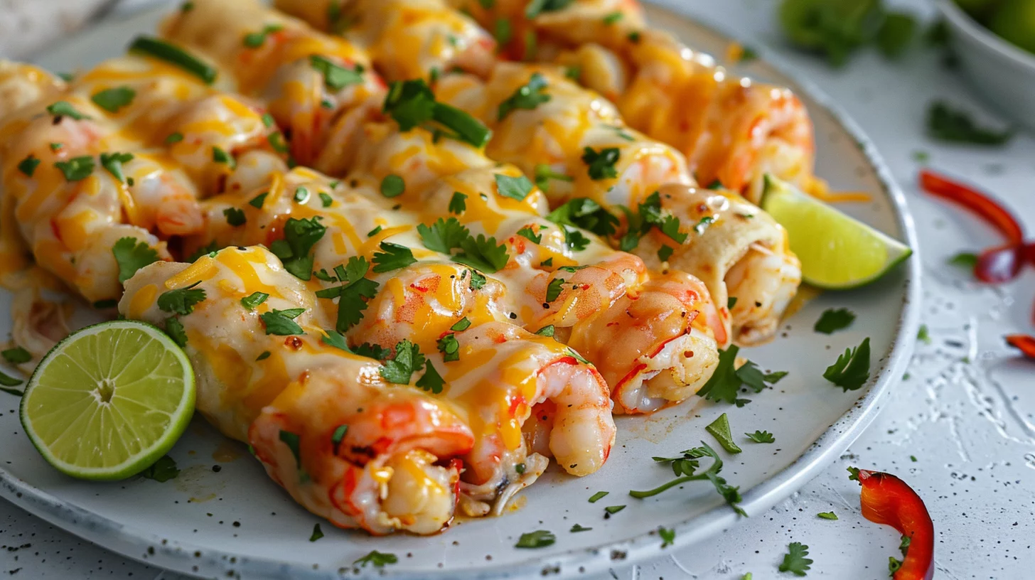 Cheesy Shrimp and Crab Fajita Rolls