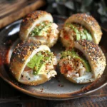 Crab and Avocado Stuffed Everything Bagel Bombs