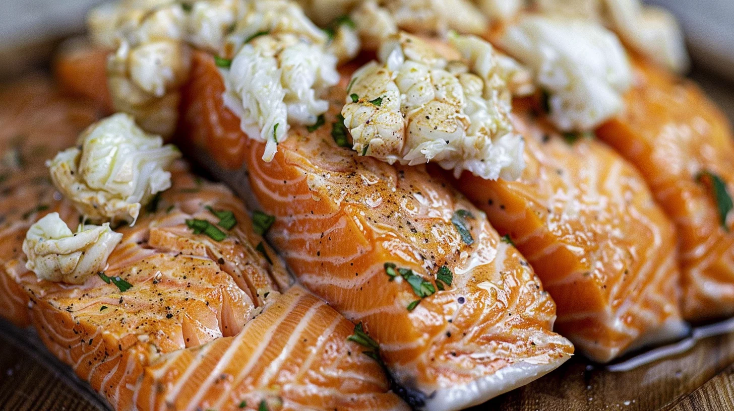 Crab and Shrimp Stuffed Salmon