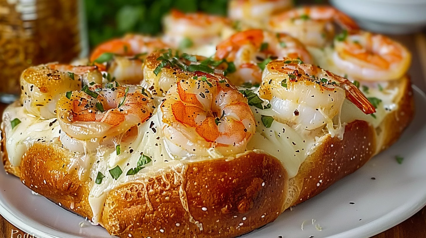 Crabby Shrimp Garlic Bread