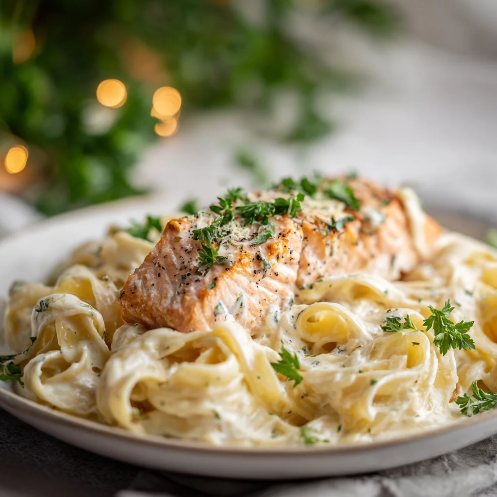 Creamy Garlic Salmon Alfredo