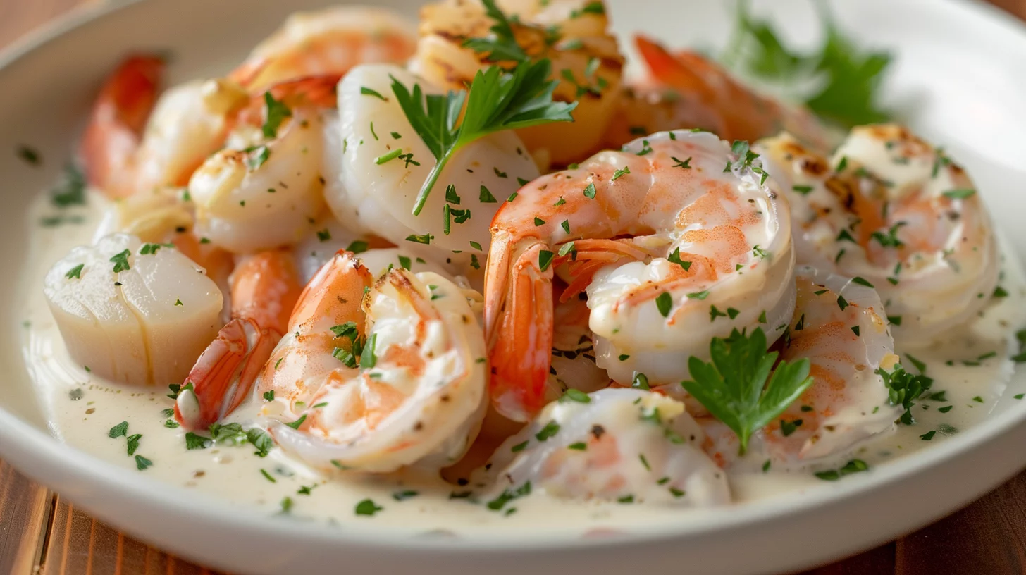 Creamy Garlic Seafood Medley