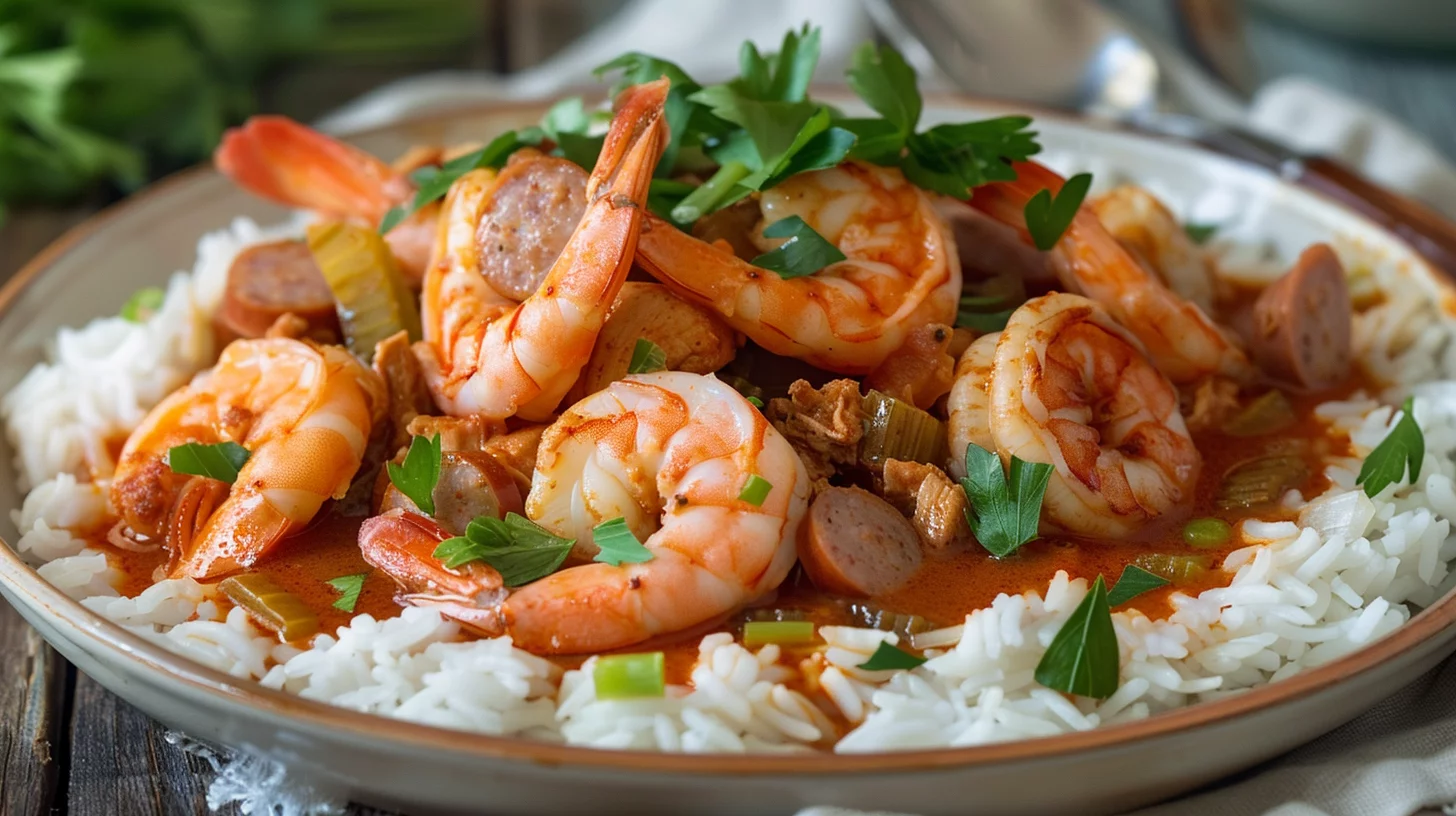 Creole Gumbo With Shrimp Chicken and Sausage