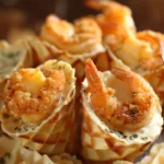 Crispy Shrimp Alfredo Bread Cone Bombs