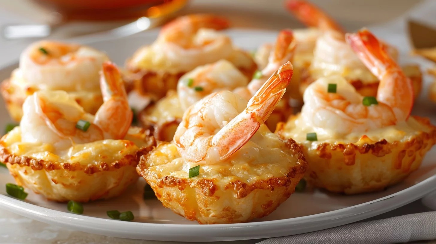Crispy Shrimp Alfredo-stuffed Cheese Crust Poppers