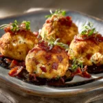 Crispy Shrimp-stuffed Mozzarella Rice Balls With Bacon
