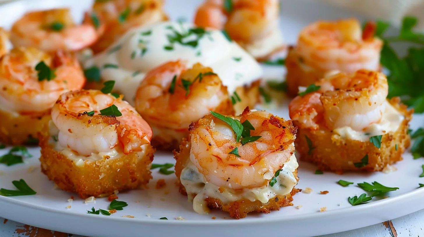 Deep-fried Shrimp Alfredo Burrito Bites