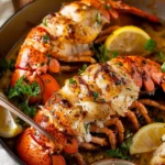 Garlic Butter Lobster Tails In Skillet