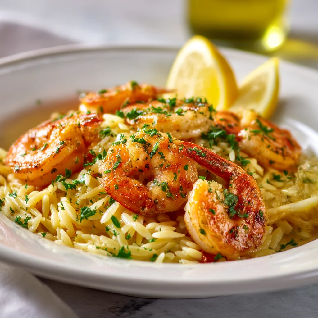 Garlic Butter Shrimp and Orzo