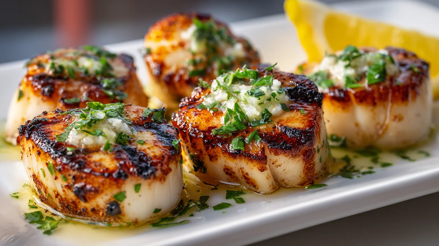 Grilled Scallops With Lemon Butter