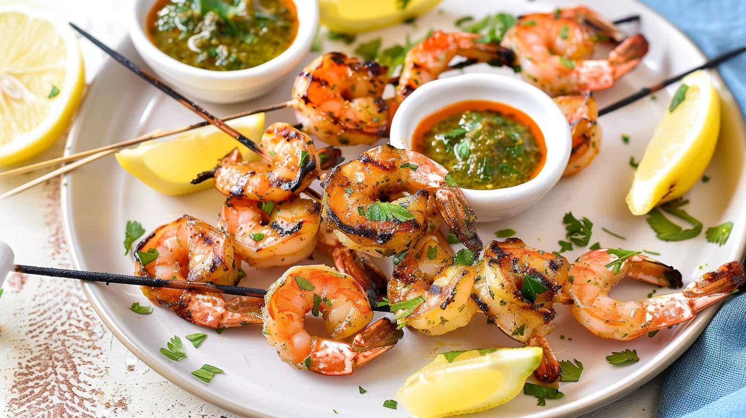 Grilled Wild-prawn Skewers With Chermoula