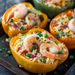 Honey Garlic Shrimp Fried Rice Stuffed Bell Peppers