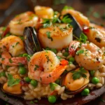 Seafood Risotto With Peas
