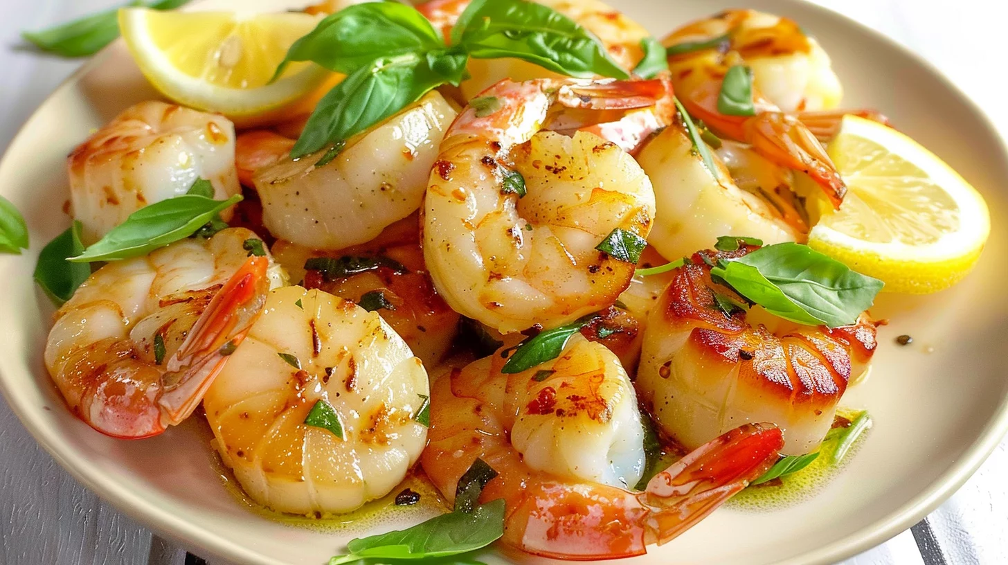Seared Scallops and Shrimp In Garlic Lemon Butter