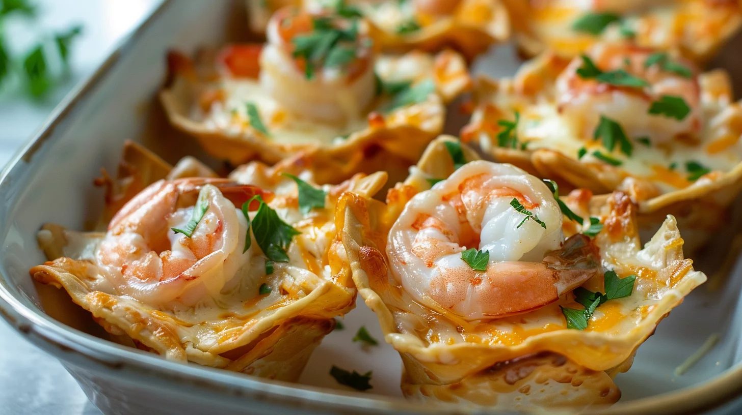 Shrimp Alfredo Cheddar Nacho Bomb Cups