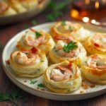 Shrimp Alfredo Pinwheel Bites With Bacon Cheese Spiral