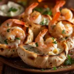 Shrimp Alfredo Pita Bombs With Cheddar Cream Center