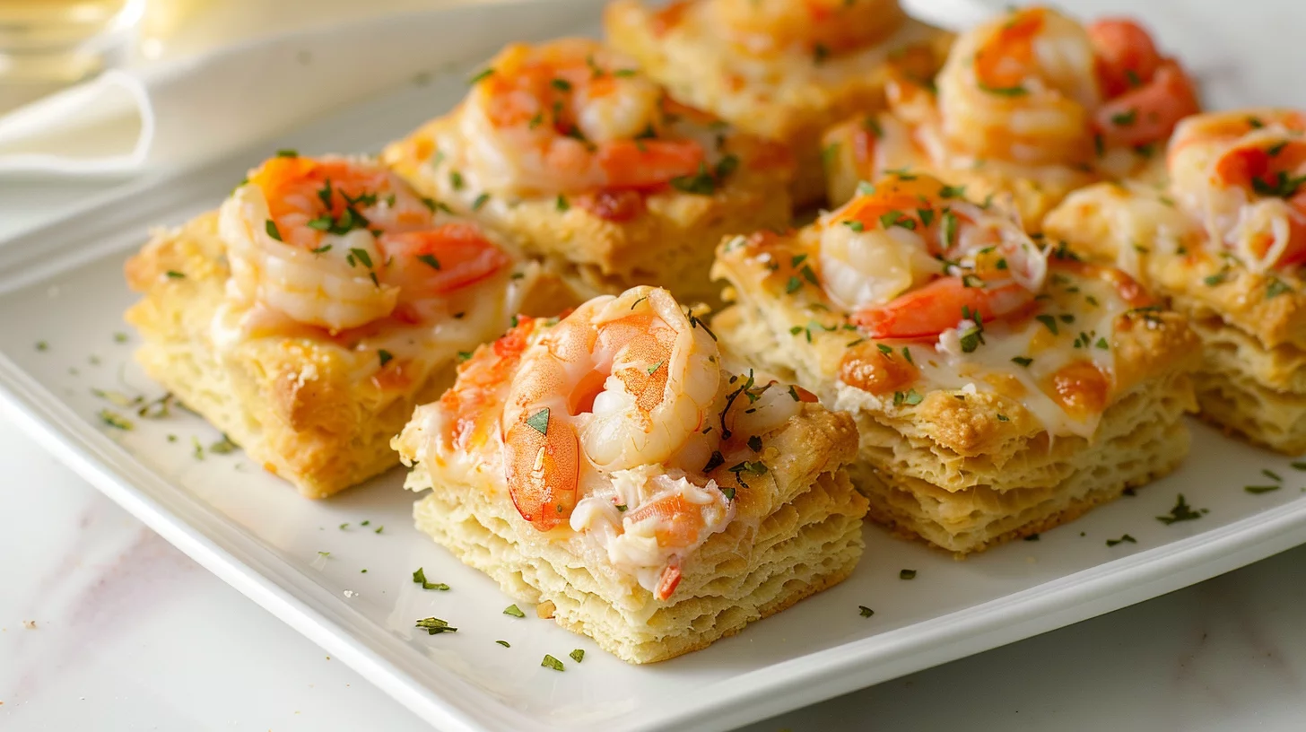 Shrimp and Crab Biscuit Pizza Bomb Squares