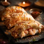 Shrimp and Crab Cream Cheese Bomb Calzone Rolls
