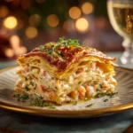 Shrimp and Crab Croissant Lasagna With Cheesy Layers