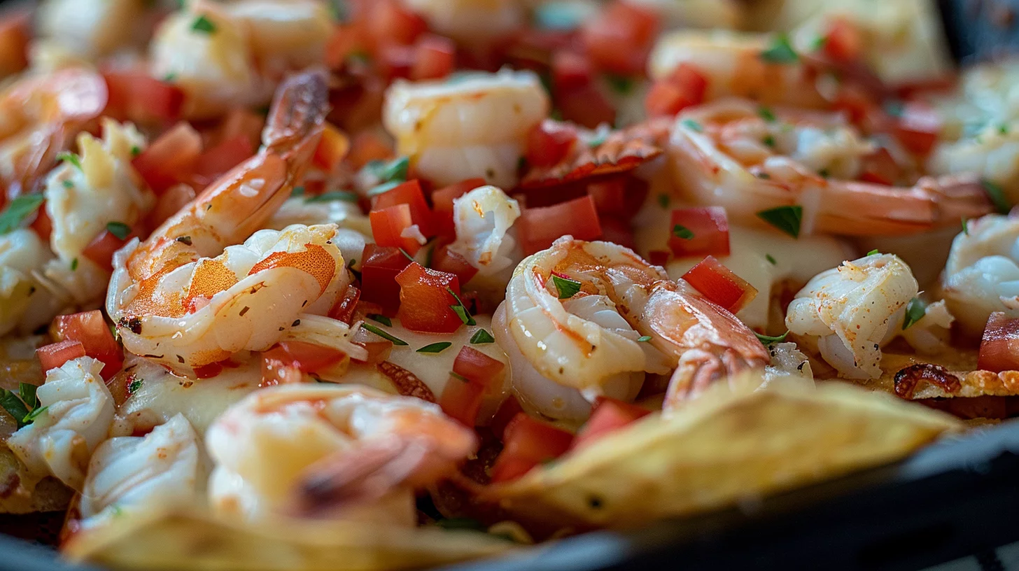Shrimp and Crab Crostini Bomb Nachos