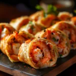 Shrimp and Crab Pancake Bomb Wraps With Spicy Cream Core