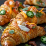 Shrimp Bacon Nacho Bomb-stuffed Croissants