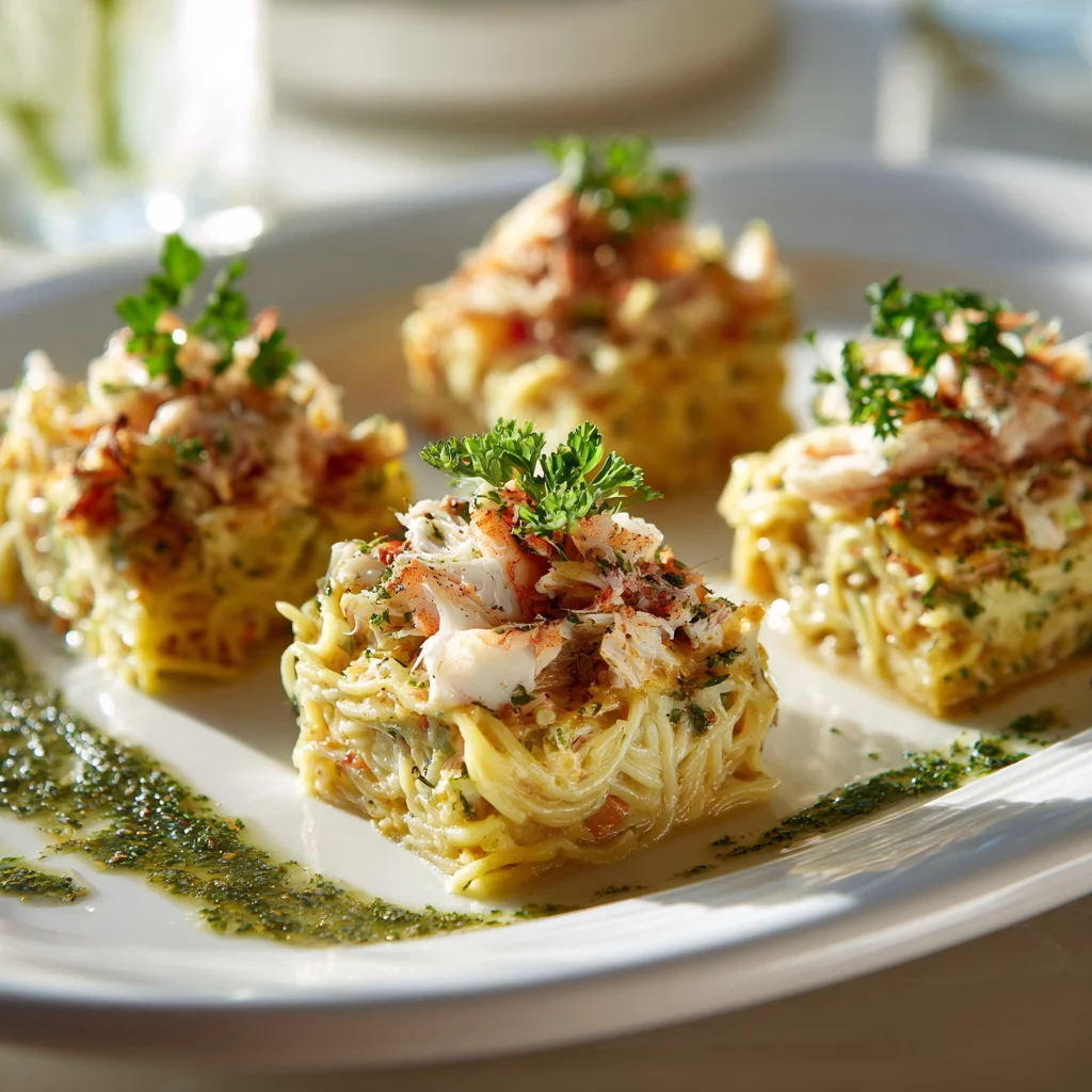 Shrimp Crab Spaghetti Squares
