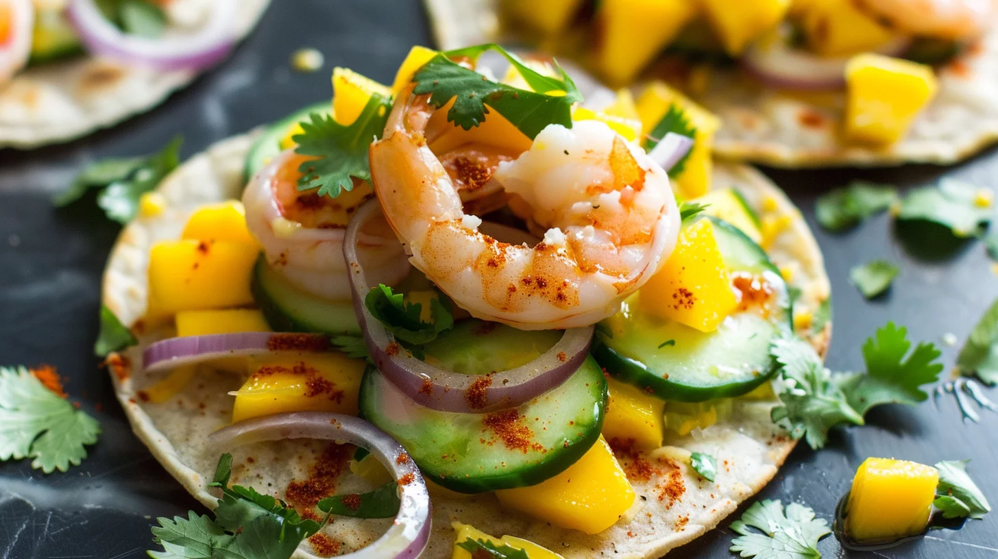 Shrimp Mango Ceviche Tostadas