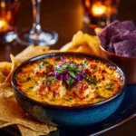 Shrimp Nacho Bomb Dip Skillet With Crabby Cheese Blobs