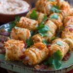 Shrimp Nacho Crunch Pizza Rolls With Bacon Cream Dip