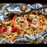 Shrimp Pasta In Foil Packet