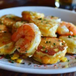 Shrimp-stuffed Cheddar Corn Pancake Bombs