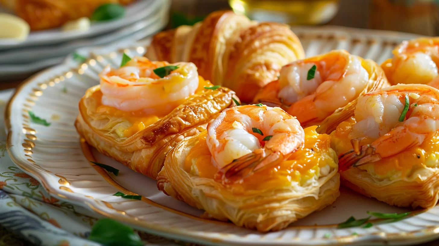 Shrimp-stuffed Croissant Cubes With Garlic Queso Core