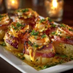 Shrimp-stuffed Onion Bombs Wrapped In Bacon and Cheddar