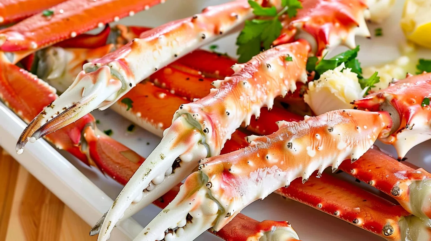 Steamed King Crab Legs In Garlic Lemon Butter