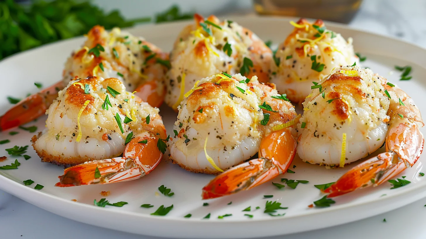 Stuffed Shrimp With Lemon Garlic Butter