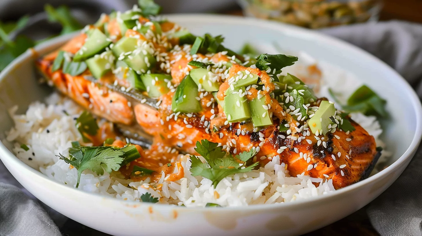 Air Fryer Spicy Hasselback Salmon