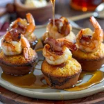 Bacon Wrapped Shrimp Cornbread Muffins With Hot Honey Butter