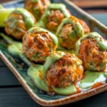 Baked Salmon Meatballs With A Tangy Avocado Sauce