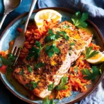 Cajun Butter Salmon and Red Pepper Rice Recipe