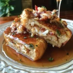 Crab and Brie Stuffed French Toast With Maple Bacon Glaze