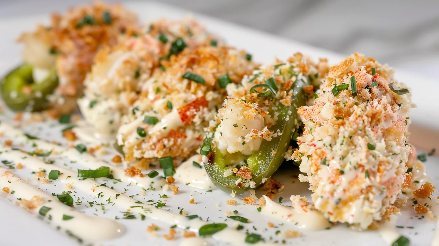 Crab and Cream Cheese Stuffed Jalapeño Poppers With Ranch