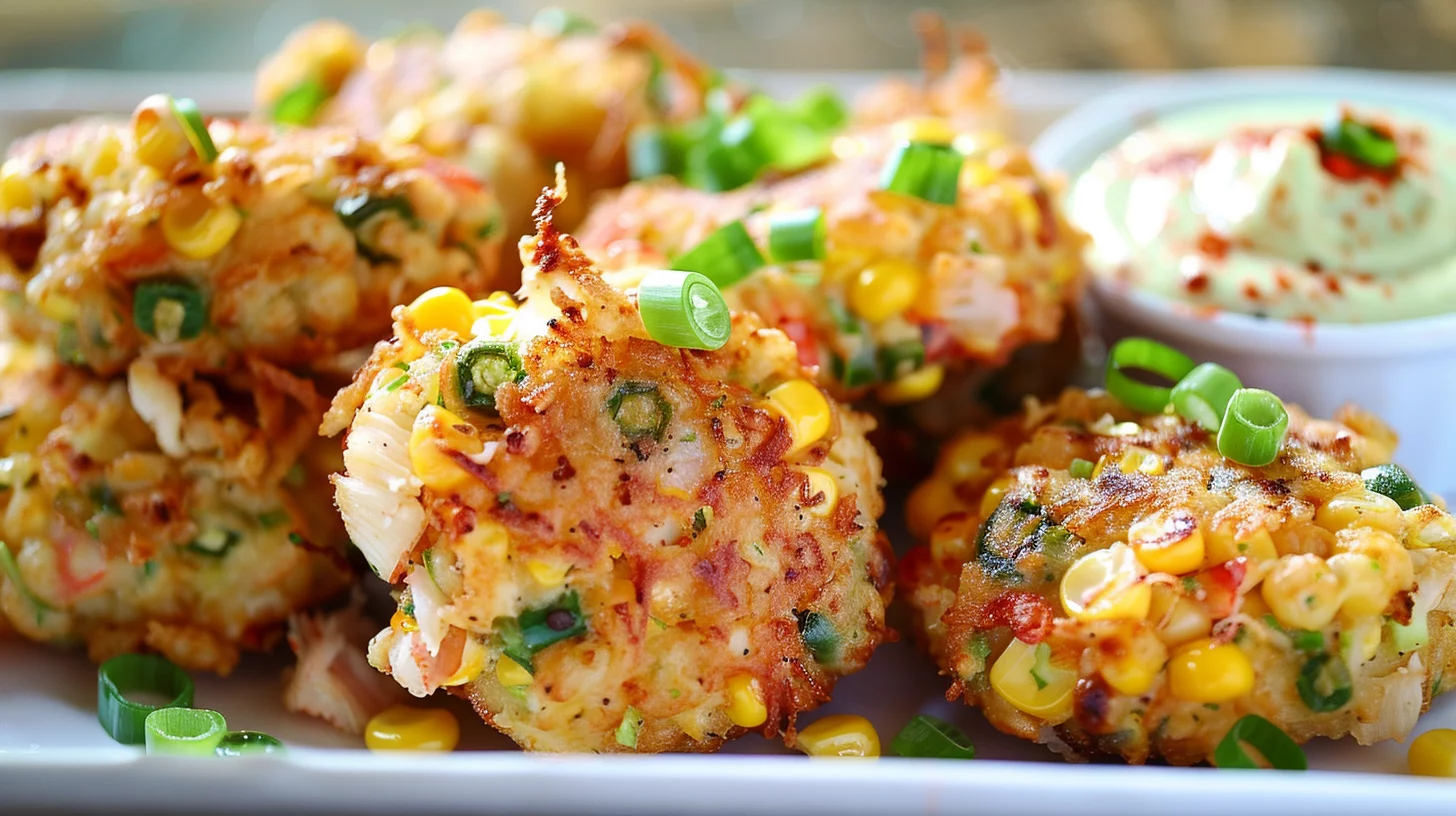 Crabby Corn and Jalapeño Fritters With Lime Aioli