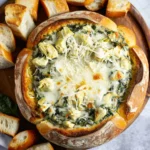 Crabby Spinach Artichoke Dip Bread Bowls