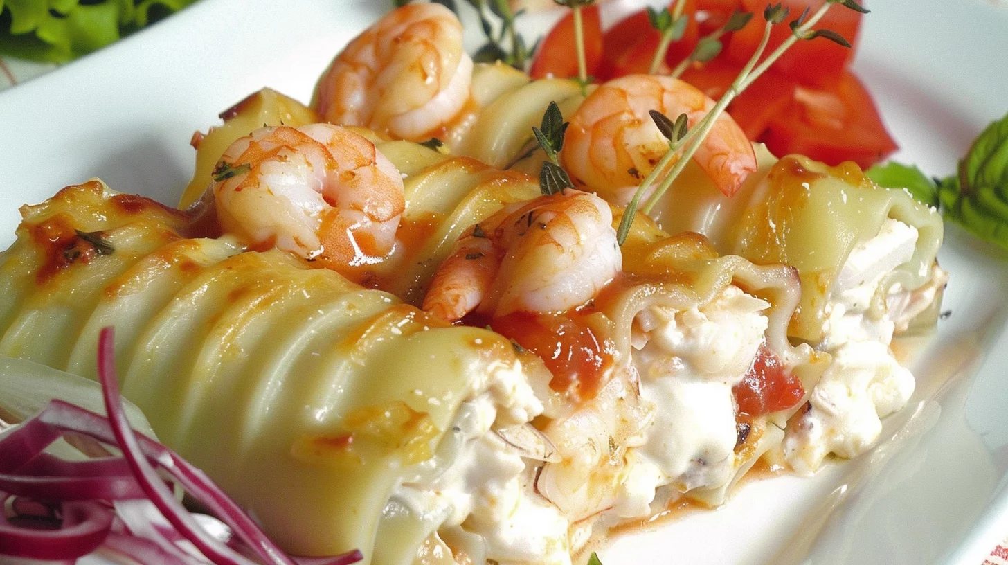 Creamy Seafood Lasagna Rolls